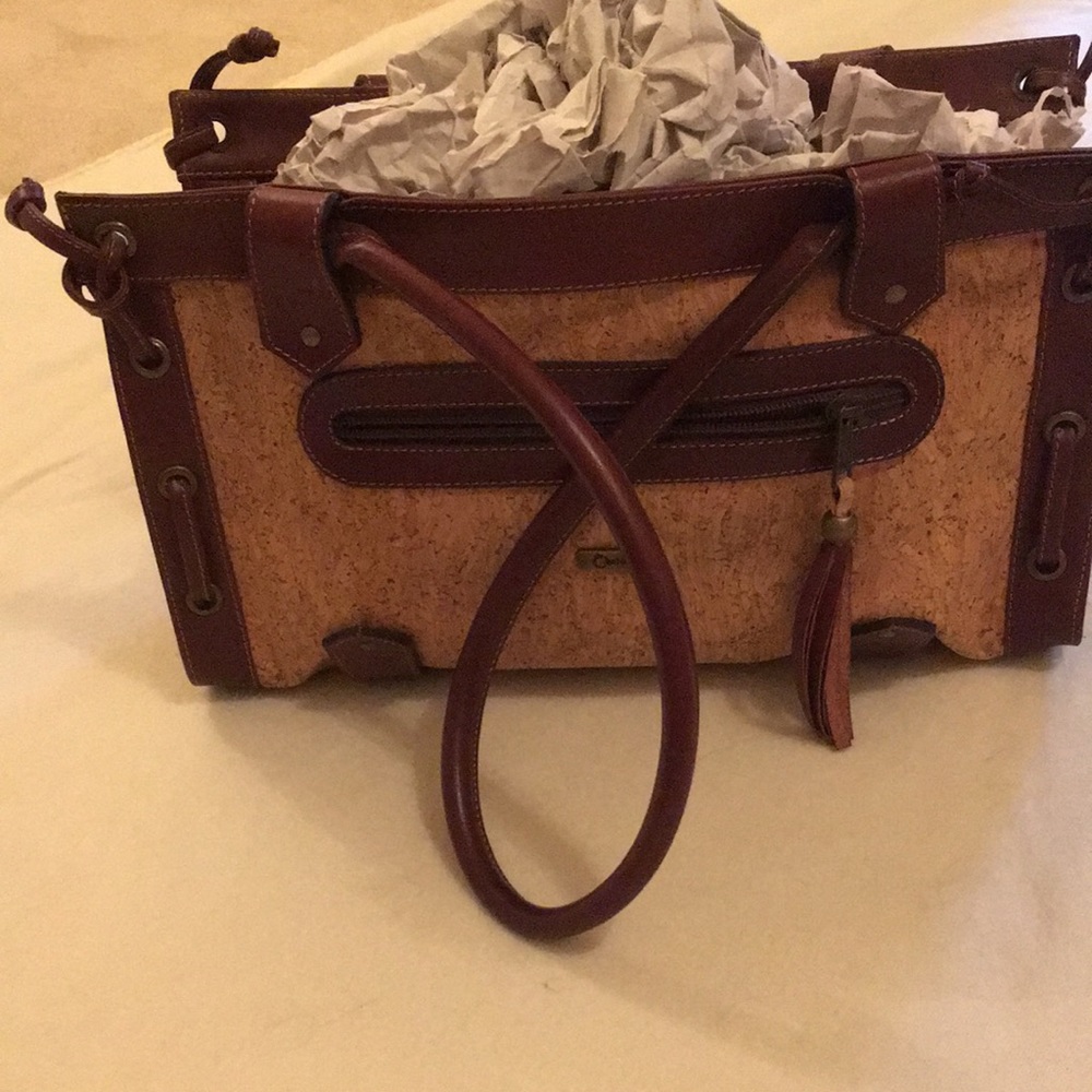 Chantler Cork Purse with leather detail